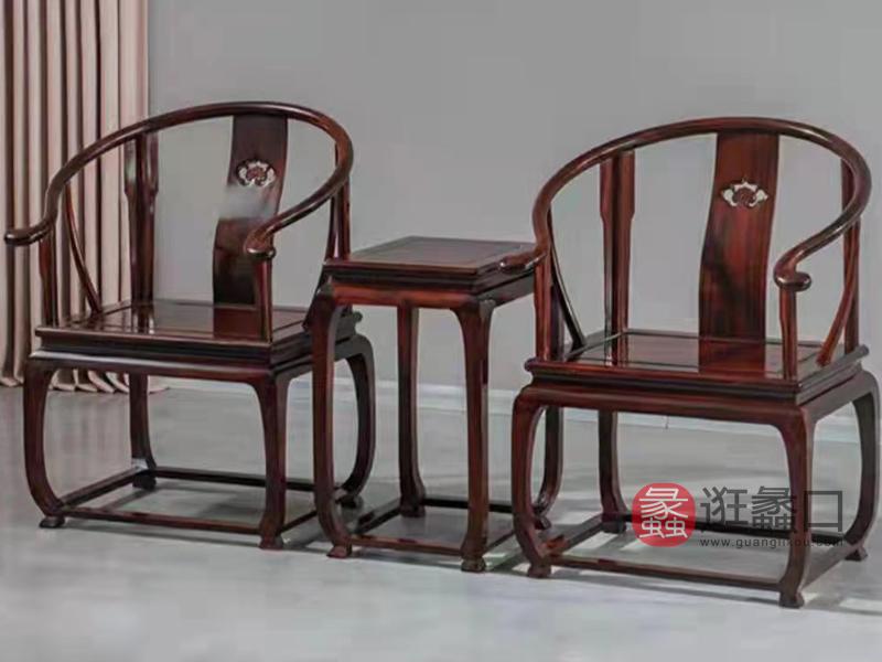 怡和堂红木家具实木中式客厅休闲椅红木中式休闲椅YHT009