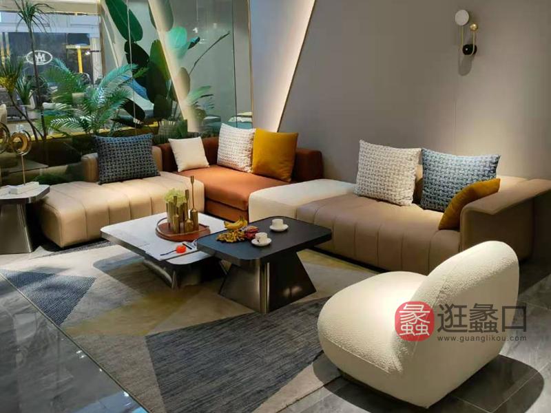 欧兰格家具轻奢客厅沙发时尚沙发茶几组合OLG005