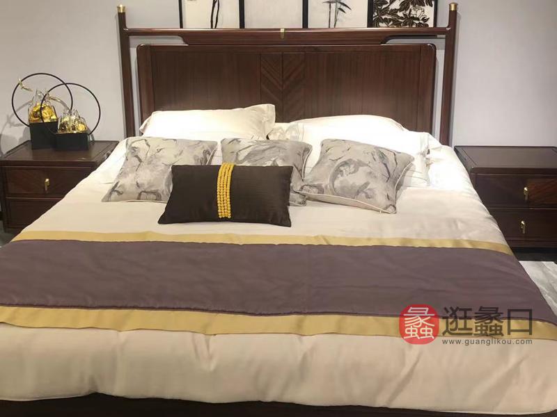 新中式实木床双人床9201床