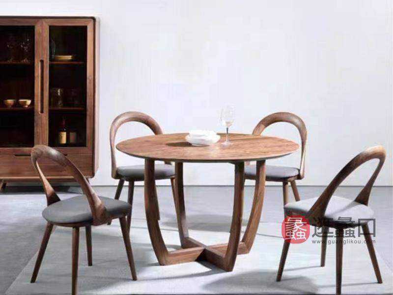 亚萨家具专卖店北欧餐厅餐桌椅实木圆桌b-1002
