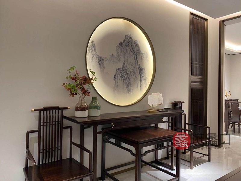 新中式实木太师椅条案方桌客厅中堂家具四件组合YY007