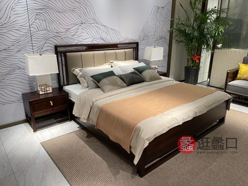 新中式实木床头柜储物柜YY020