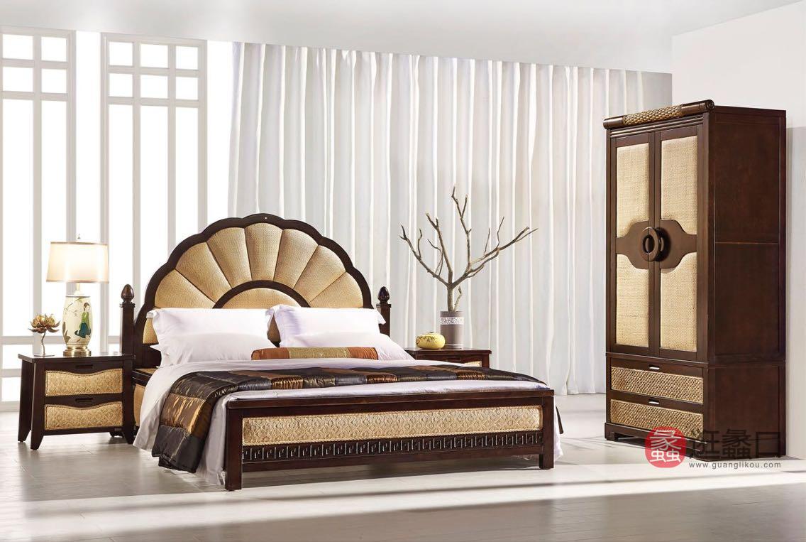 小藤匠中式古典卧室床孔雀床