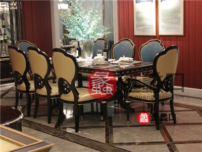 拉斐尔家具欧式餐厅实木餐桌椅（一桌八椅）