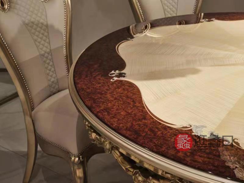 壹品艺家欧式新古典欧式榉木餐厅圆餐桌