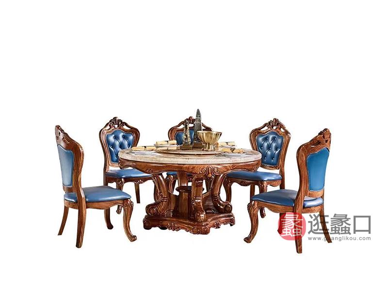 圣美至尊家具非洲进口乌金木欧式餐厅餐桌椅0035