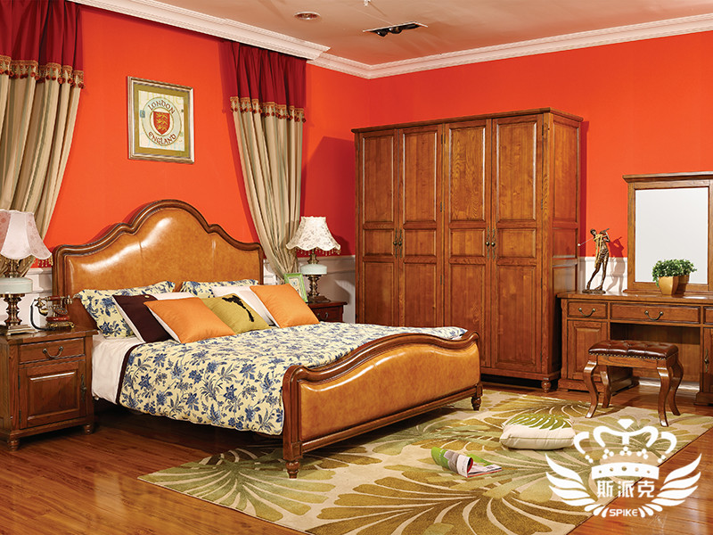奥斯汀家具美式套房实木家具软靠大床