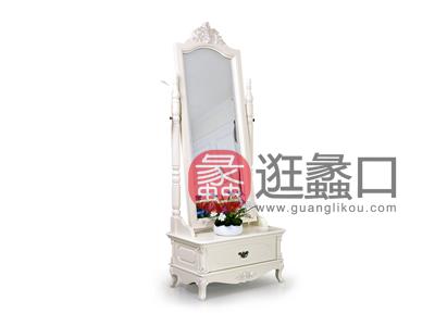 拉斐欧帝家居欧式法式卧室白色实木礼仪镜 