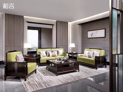 君诺家居·一品海棠·和言家具新中式客厅沙发609沙发