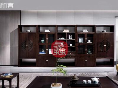 君诺家居·一品海棠·和言家具新中式客厅置物架605书柜