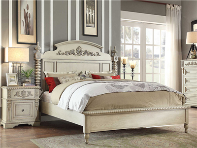 PULASKI家具·爵典家居美式卧室白色实木大床