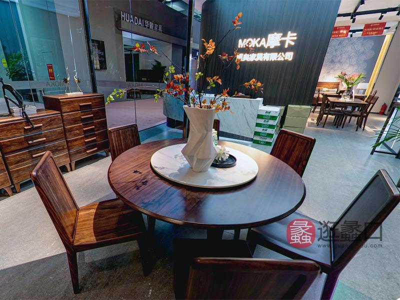 摩卡家具苏州工厂直营店现代餐厅餐桌椅圆桌2640012
