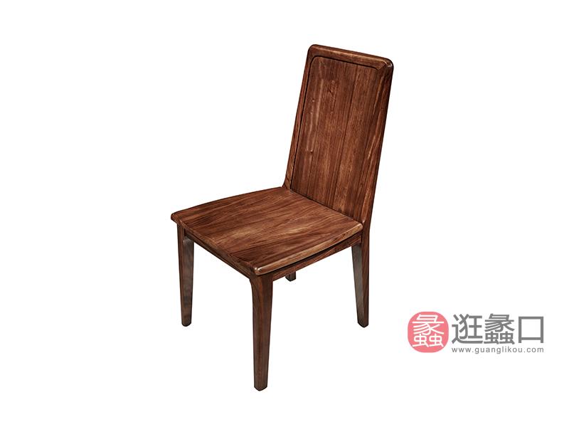 摩卡系列家具 现代风格乌金木实木家具超纤皮餐厅餐椅2640014
