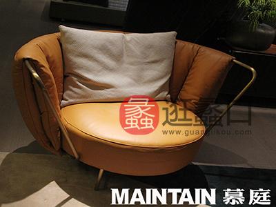 慕庭家具意式现代极简卧室软包舒适​休闲椅