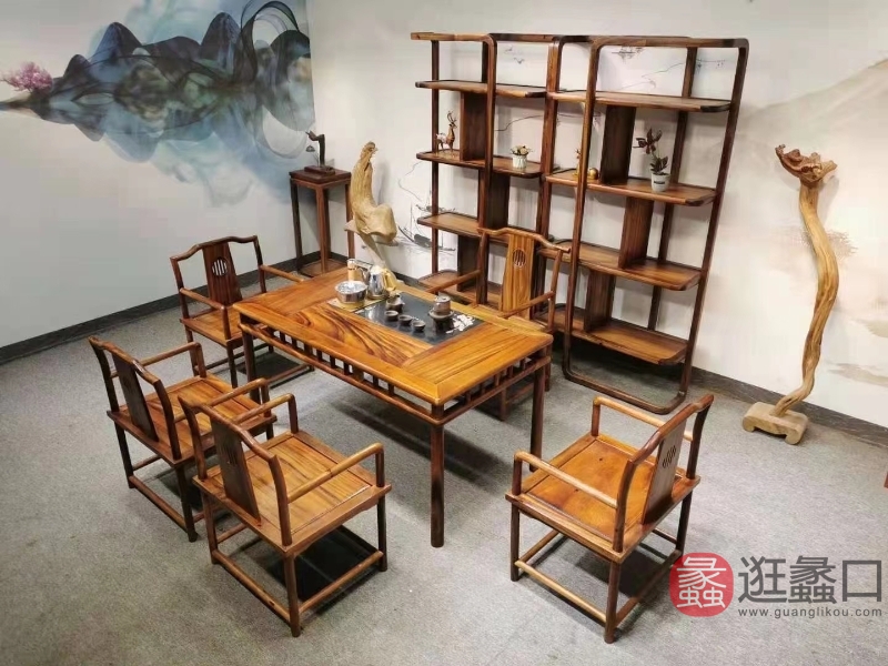 裕沁庭茶空间全品类家具优选空间定制家具实木中式禅意茶空间家具33
