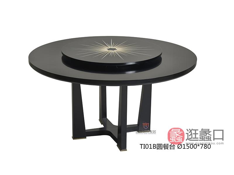 爵典家居·融峰国际家具实木轻奢餐厅餐桌椅1180