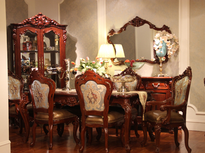 金莎驰家具欧式餐厅餐桌椅紫檀木家具
