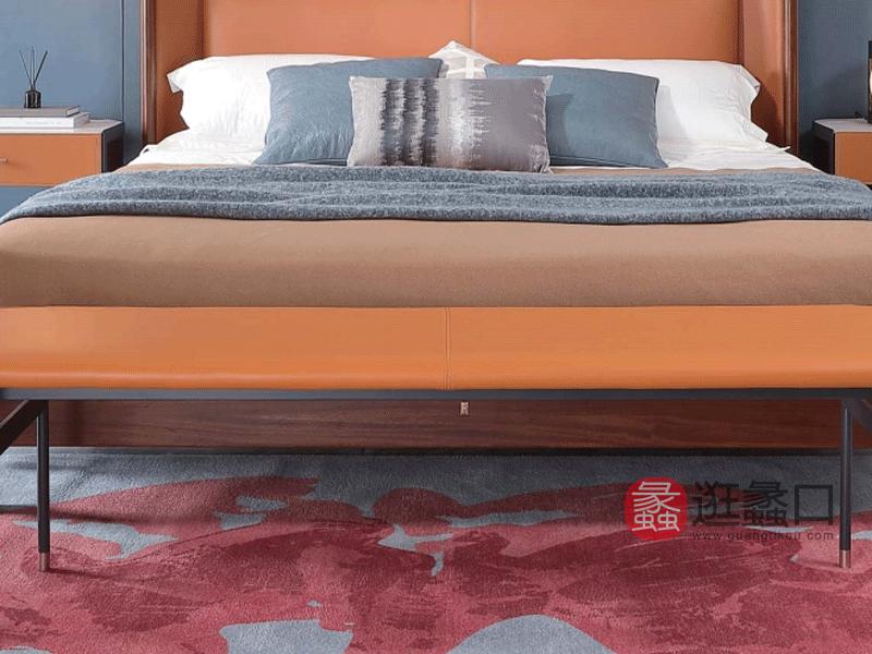 阅界新中式家具轻奢卧室床简奢实木床012床