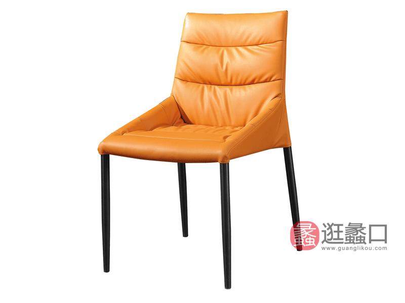 YH955餐椅，橙色/藏青/米色