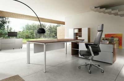 新思维 圣奥 现代时尚经理桌-可定制 实木木皮贴面