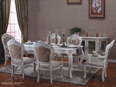 名爵世家家具欧式餐厅餐桌椅白蜡木家具