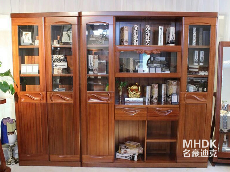 名豪迪克家具新中式书房金丝檀木实木 大容量多功鞥书柜