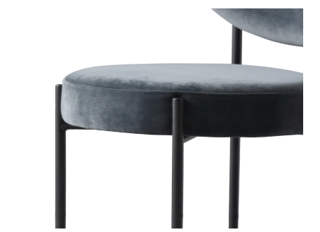 iThink 现代风格绒布高密度海绵碳素钢亚光黑铁脚餐椅1190283