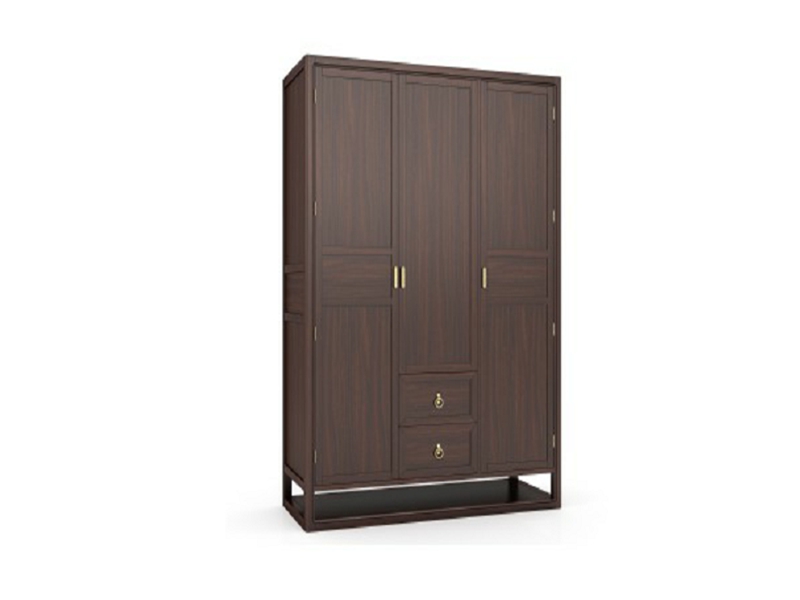 澜起家具新中式实木现代双边门式卧室衣柜YG-03