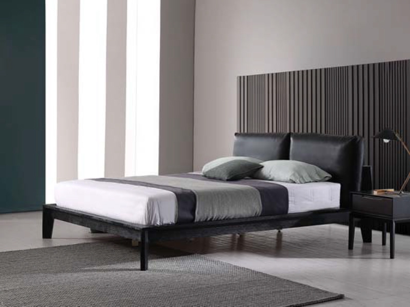 锐途RITO 现代简约实木框架PU皮软靠床卧室大床双人床1190069