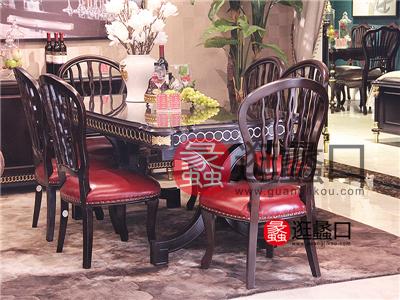 蠡口家具城凯莎星巴克家具法式新古典餐厅实木餐桌椅