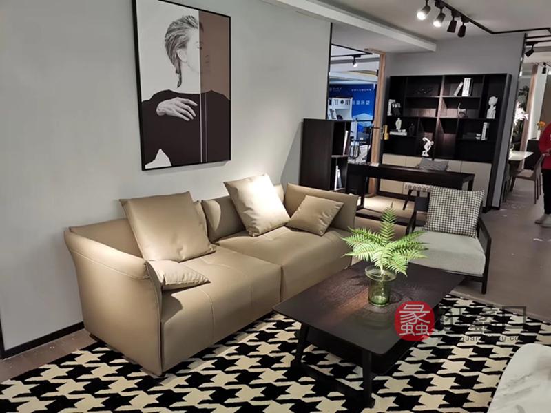 羽尚家具意式现代极简客厅沙发软体皮质YS-807沙发