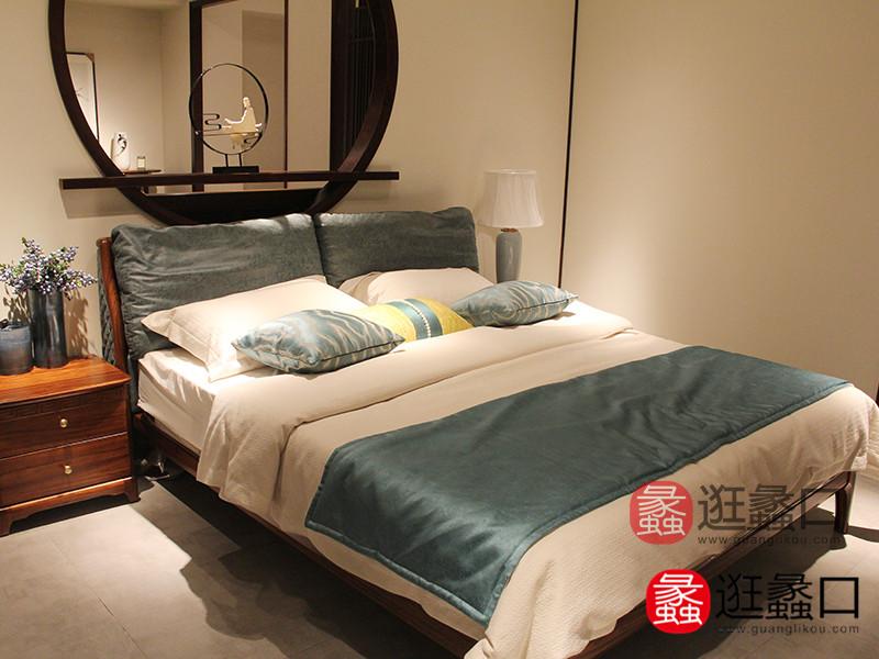 蠡口家具城大境家具新中式卧室舒适简朴双人大床