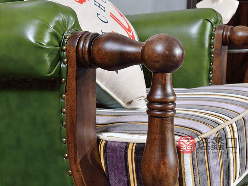 奥斯·汀家具美式客厅沙发组合991#沙发（皮色和布色可选择）