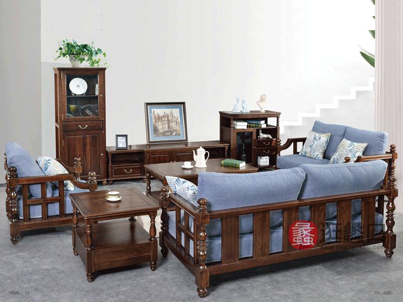 奥斯·汀家具美式客厅沙发997#沙发组合（布色可选择）