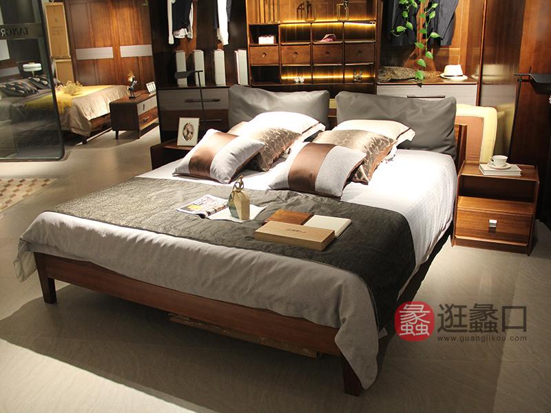 瑭融家具意式现代极简卧室时尚简约舒适双人大床