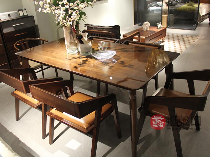 蠡口家具城瑭融家具意式现代极简餐厅简约原木艺术餐桌椅