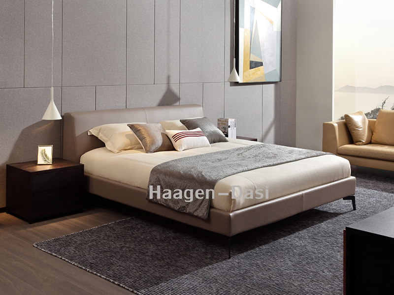 【哈根达私·欧尚格家居】意式现代极简卧室北美白蜡木实木时尚舒适软靠床