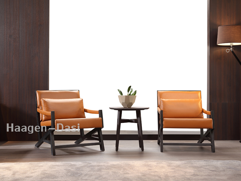 【哈根达私·欧尚格家居】意式现代极简客厅北美白蜡木实木活力亮色休闲椅