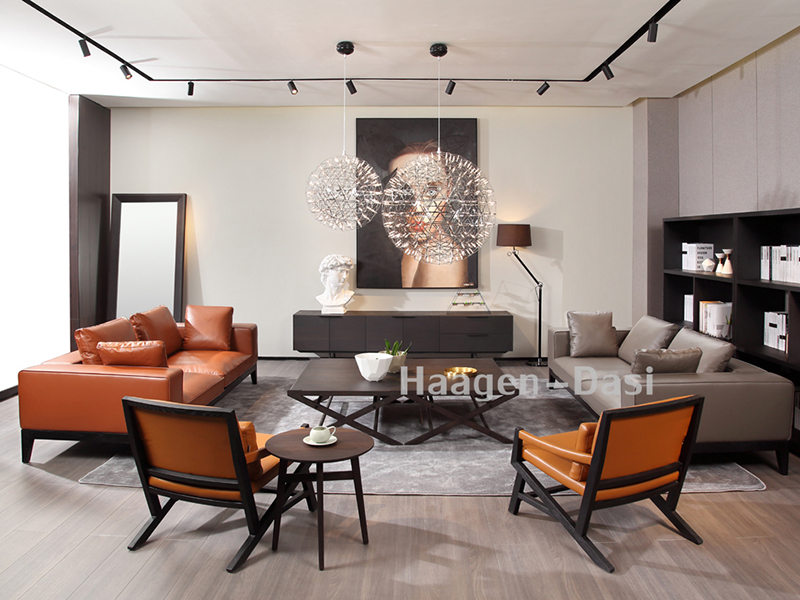 【哈根达私·欧尚格家居】意式现代极简客厅北美白蜡木实木时尚前卫亮色沙发