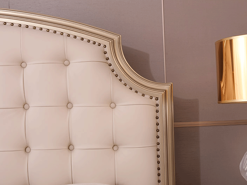 艾丽家具美式卧室床科技皮/布/进口头层牛皮床H8602床