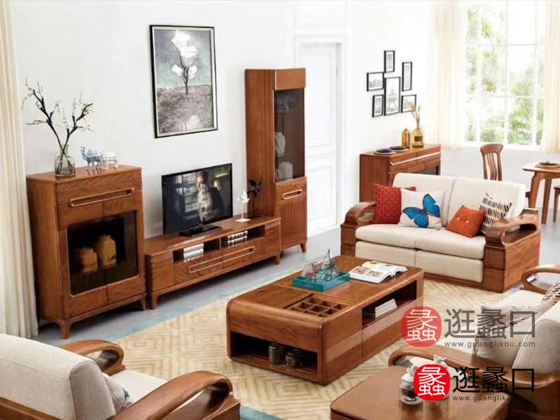 俞木匠家具现代客厅时尚简雅沙发+茶几组合
