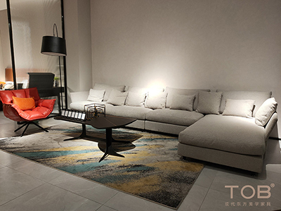 TOB CASA家具意式现代极简客厅时尚舒适转角沙发加单人个性座椅和茶几
