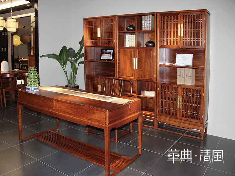 华典清风·欧尚格家居家具新中式书房红木刺猬紫檀书桌椅