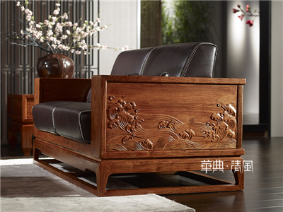 华典清风·欧尚格家居家具新中式客厅红木刺猬紫檀001两人沙发