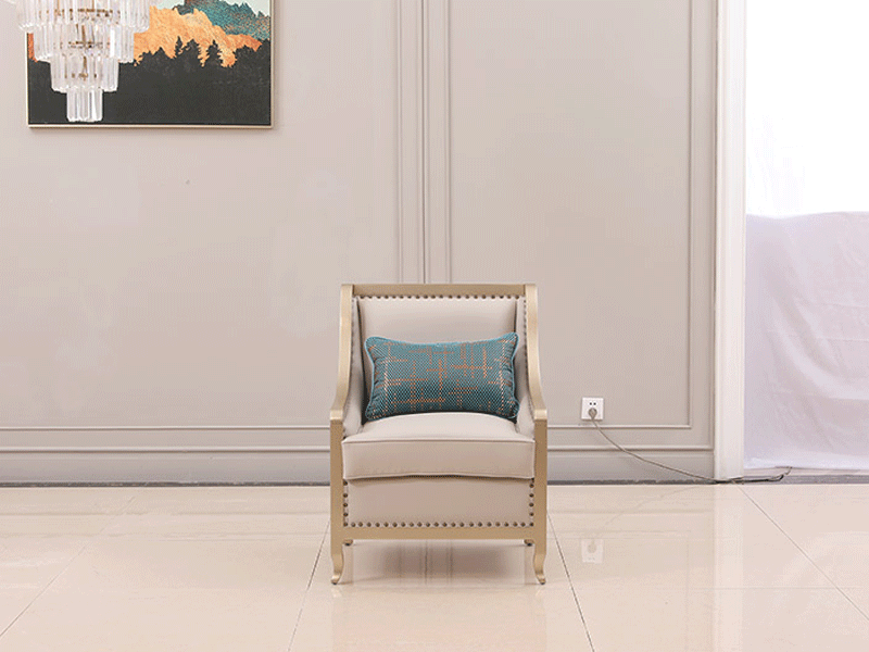 艾丽家具美式客厅休闲椅实木休闲椅H8501休闲椅