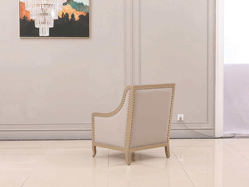 艾丽家具美式客厅休闲椅实木休闲椅H8501休闲椅