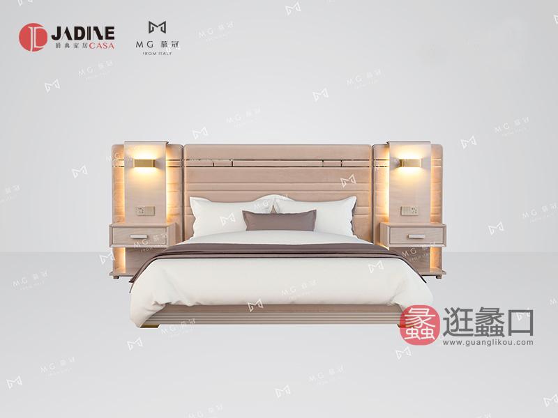 爵典家居·慕冠家具欧洲进口榉木轻奢卧室床MG05-1床