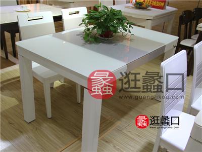 蠡口家具城瑞森家具现代简约餐厅实木白色烤漆面长餐桌