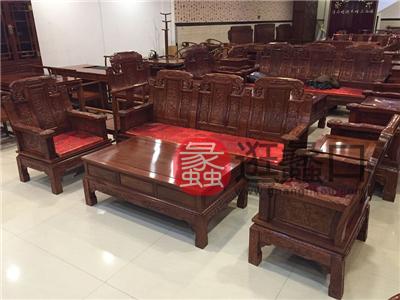 林忆轩红木家具中式古典客厅红木雕花沙发