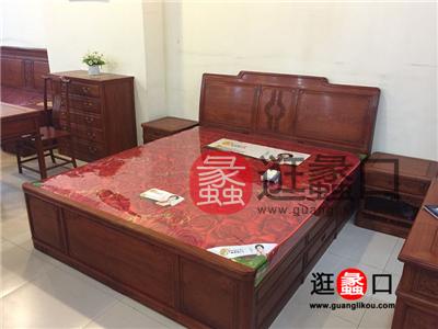 明韵红木家具中式古典卧室缅甸花梨木床
